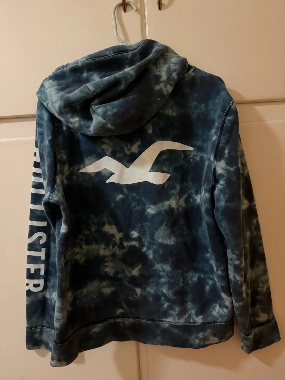 Hollister Navy & Light Blue Tie-Dye Crewneck Hoodie